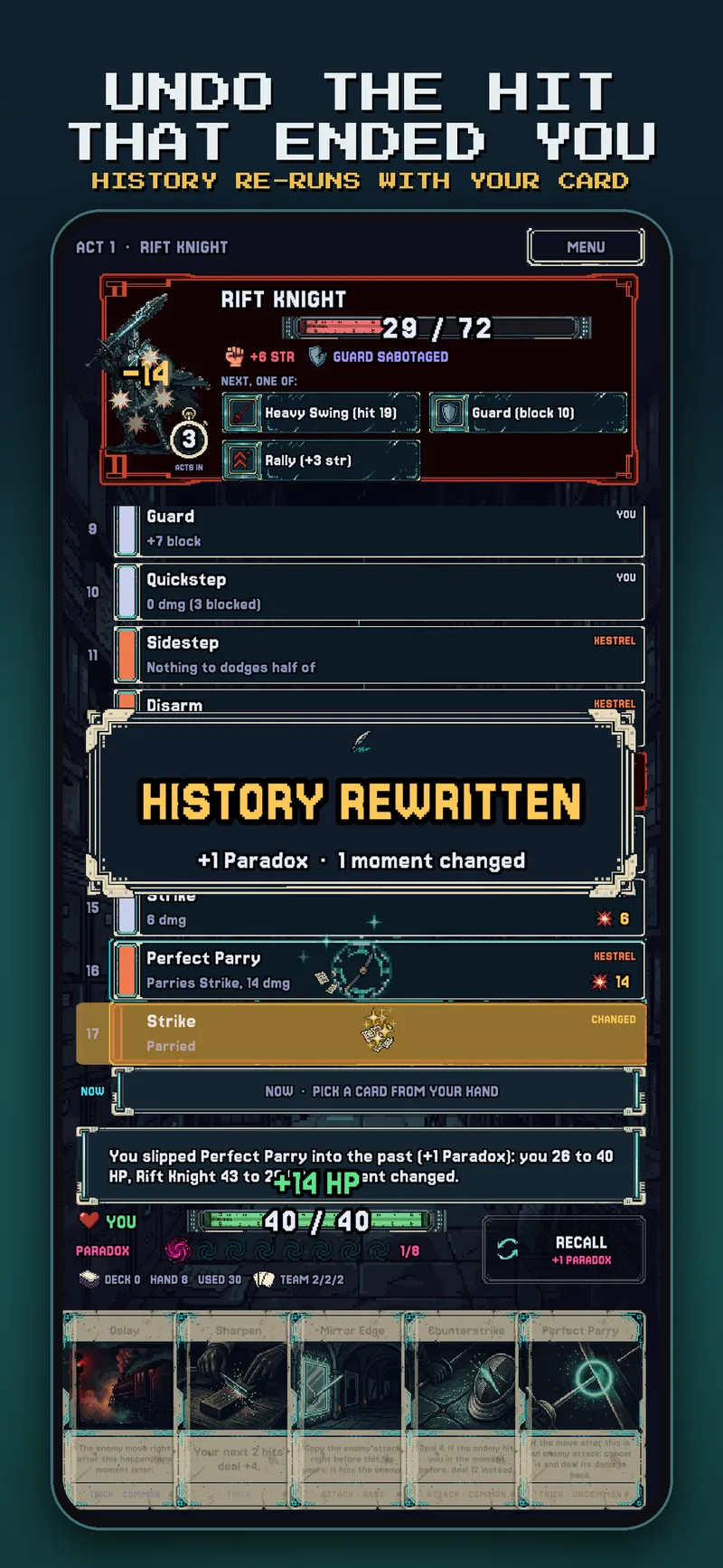History rewritten: Perfect Parry slipped into the past